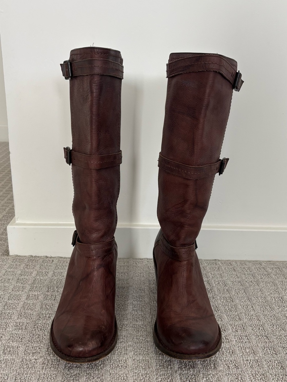 Frye Carmen 3 Straps Saddle Brown Leather